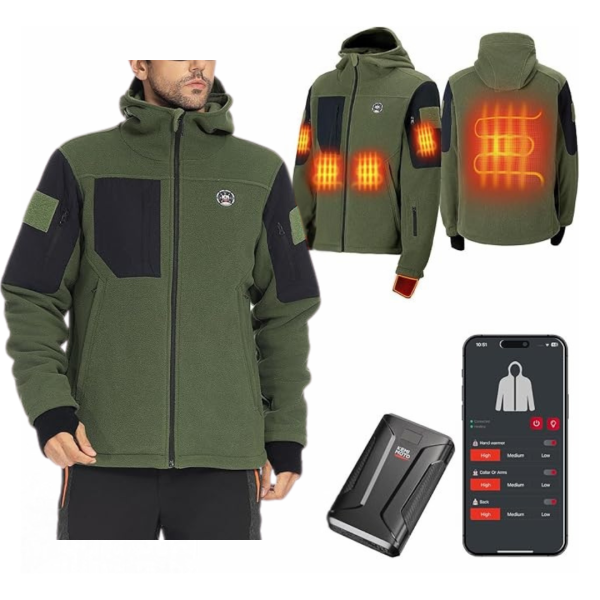Men s Electric Hooded Sweatshirt With 12V 20000mAh Battery Pack Online now
