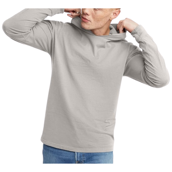 Hanes Men s T-Shirt Hoodie Garment Dyed Cotton Long Sleeve Jersey Tee Hot on Sale