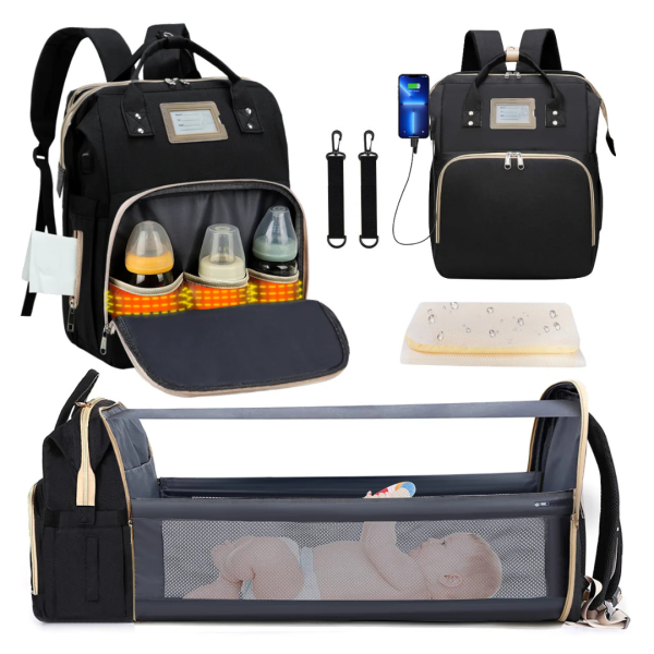 GPED Multifunctional Baby Changing Bag With Foldable Crib on Sale