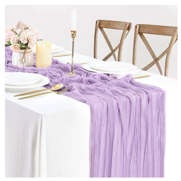 Lilac Gauze 10ft Table Runner Supply