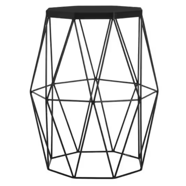 StyleWell Mettler Hexagonal Charcoal Black Metal Accent Table Online Sale