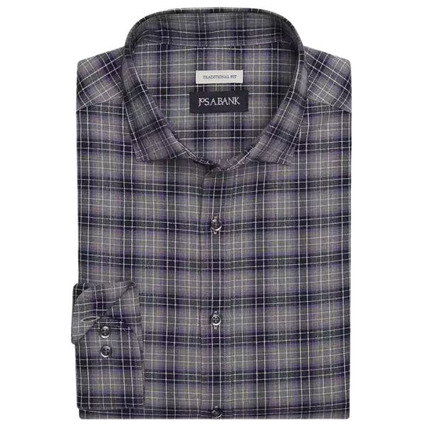 Jos. A Bank Lux Flannel Traditional Fit Long Sleeve Sportshirt For Sale