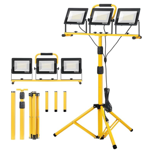 3-Head 21000 Lumen LED Work Light W Stand, 16FT Cord Online