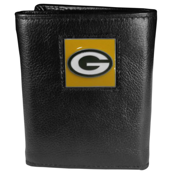 Green Bay Packers Leather Trifold Wallet Online now - Image 3
