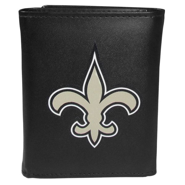 New Orleans Saints Leather Trifold Wallet Online Sale - Image 4