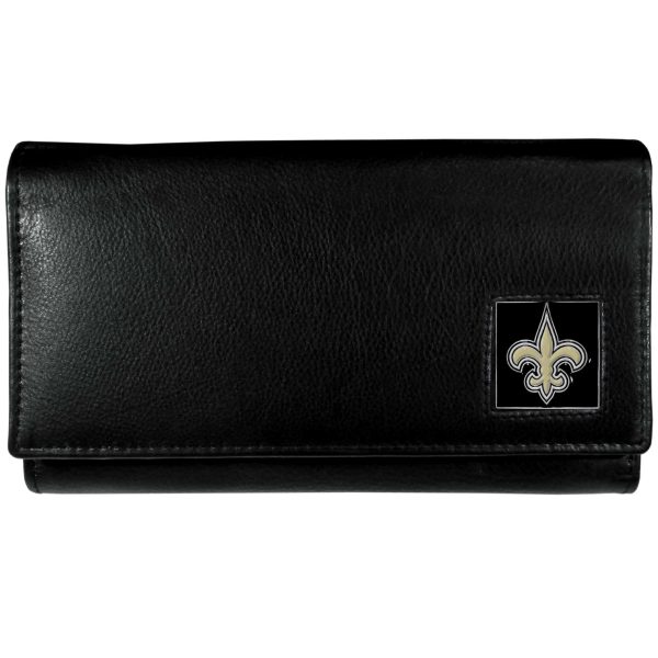 New Orleans Saints Leather Trifold Wallet Online Sale - Image 5