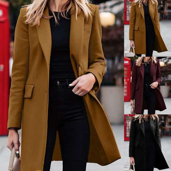 Autumn Winter Trench Coat for Women Suit Coat Single-breasted Long Blazer Jacket Women Coat sobretudo feminino ветровка женская Online Hot Sale