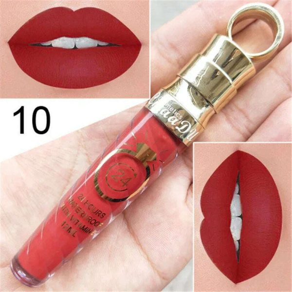 20 Colors Lipstick Waterproof Long Lasting Matte+Shimmer Mental Beauty Lip Gloss Nude Glitter Lip Gloss Beauty Red Lip Tint New Online now - Image 5